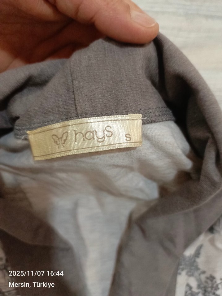 Bohem Tarz Gri Mini Desenli Kadın Sabahlık - Görsel 3