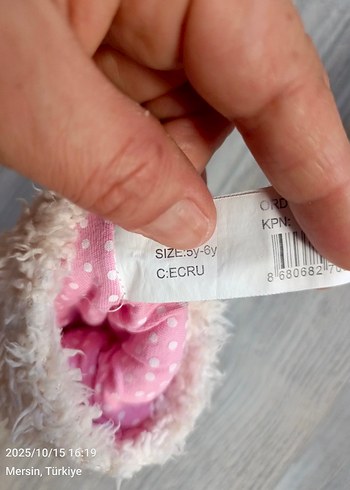 Kız Çocuk Beyaz Nakışlı Peluş eldiven - Görsel 5