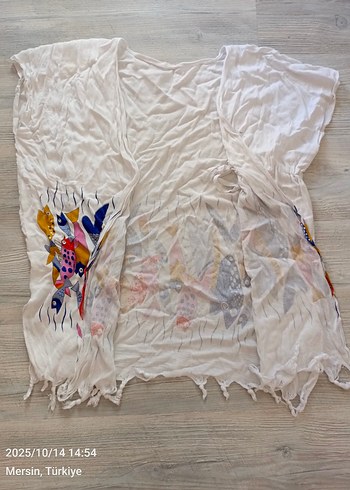 Renkli Balık Desenli Kısa Pareo - Görsel 2