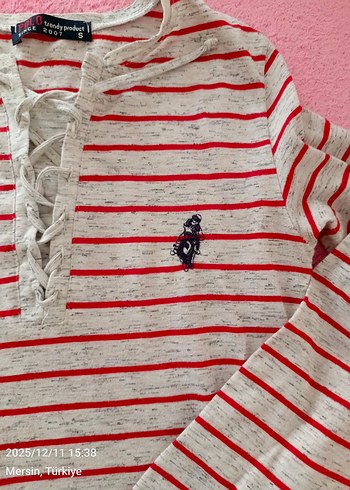 Kız Çocuk Çizgili Uzun Kollu Triko Tişört - Görsel 2