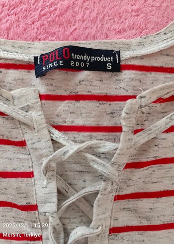 Kız Çocuk Çizgili Uzun Kollu Triko Tişört - Görsel 3