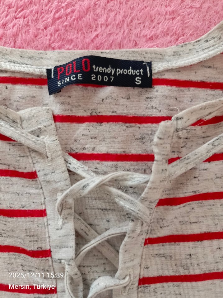 Kız Çocuk Çizgili Uzun Kollu Triko Tişört - Görsel 3