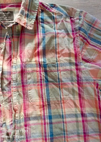 Erkek Kısa Kollu Renkli Ekose Gömlek - Görsel 2