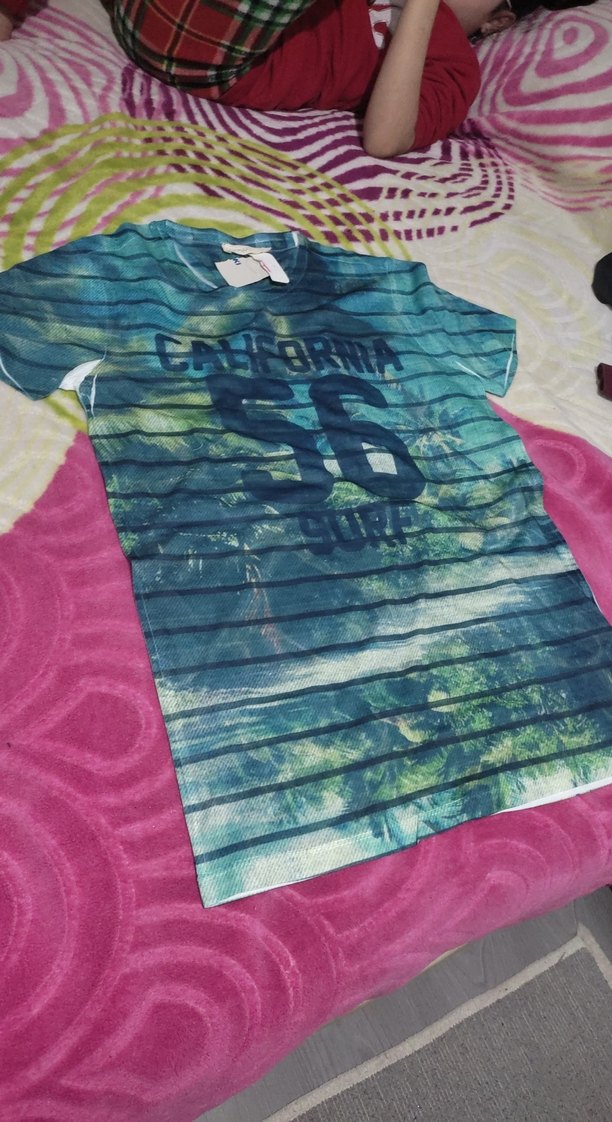 Baskılı Mavi Erkek Tişört - Görsel 2