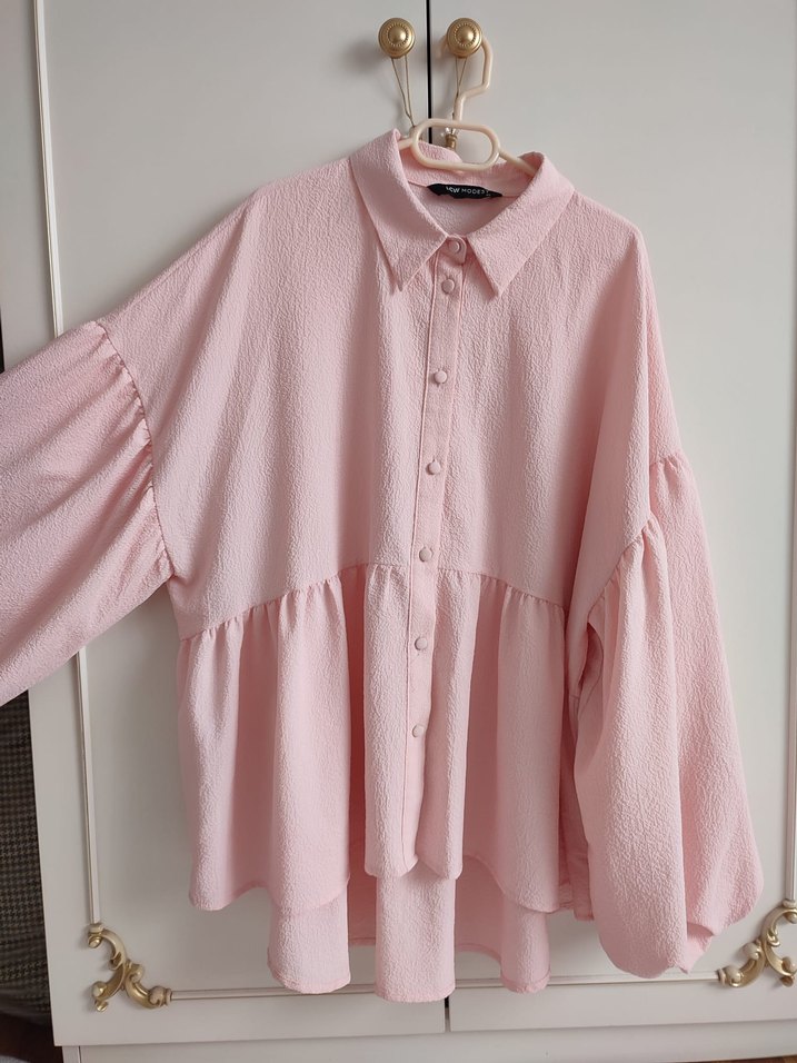 Pembe Uzun, Balon Kollu Gömlek - Görsel 2