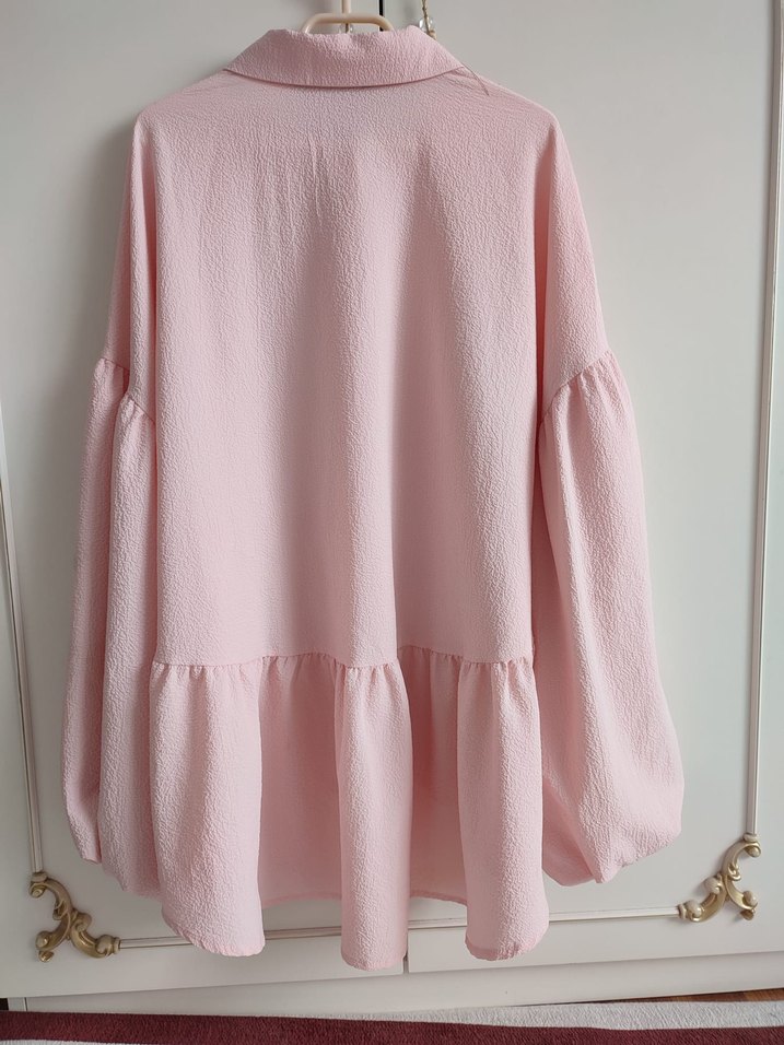 Pembe Uzun, Balon Kollu Gömlek - Görsel 3