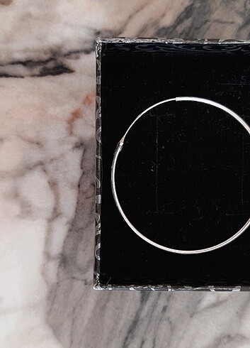 Gümüş Halka Küpe 40 mm - Görsel 6