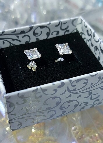 Gümüş Tek Taş Küpe  - Görsel 5