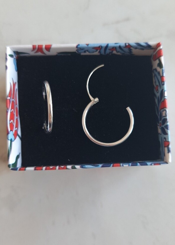 Gümüş Halka Küpe  - Görsel 2