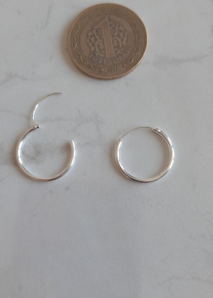 Gümüş Halka Küpe  - Görsel 4