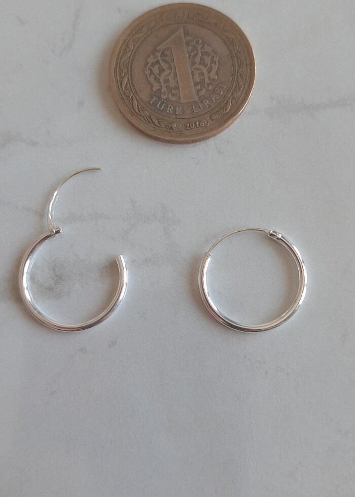Gümüş Halka Küpe  - Görsel 5