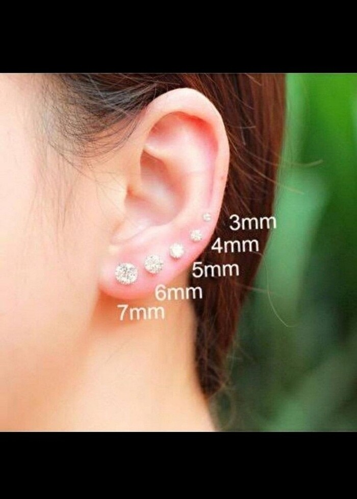 Gümüş Zirkon Taşlı Küpe 3 mm - Görsel 2