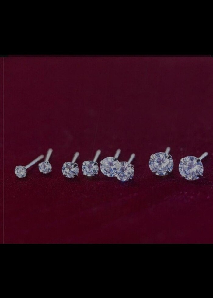 Gümüş Zirkon Tek Taşlı Küpe 7mm  - Görsel 2