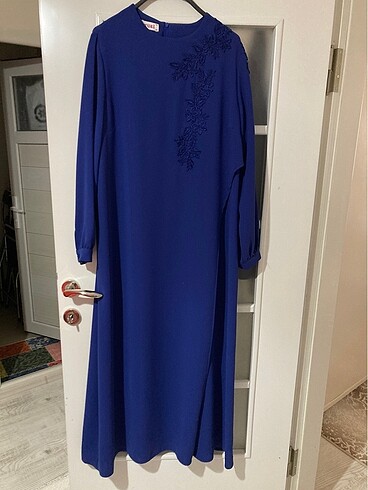 48 Beden mavi Renk Anne tesettür elbise
