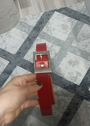 Kemerli Kırmızı Mini Tulumu - Görsel 2