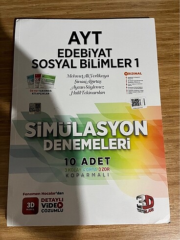 3D yayınları ayt sosyal 1 deneme 10 lu