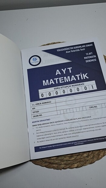  Beden AYT MATEMATİK DENEMESİ (BİLGİ SARMAL YAYINLARI)