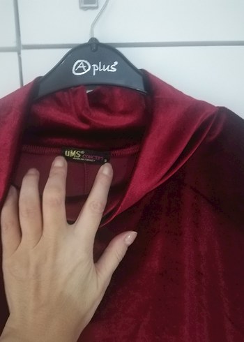 Bordo Yüksek Yakalı Salaş Kadın Kazak - Görsel 3