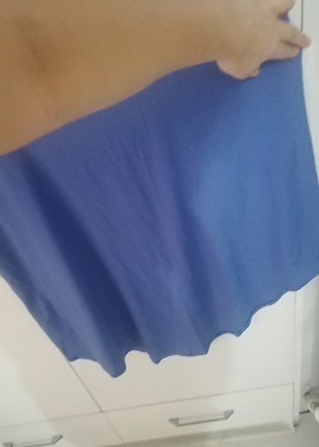 Mavi Salaş Uzun Kolsuz Elbise - Görsel 4