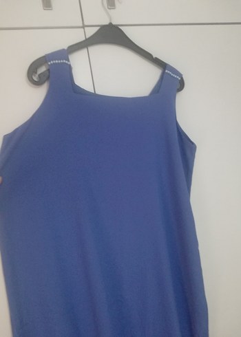 Mavi Salaş Uzun Kolsuz Elbise - Görsel 2