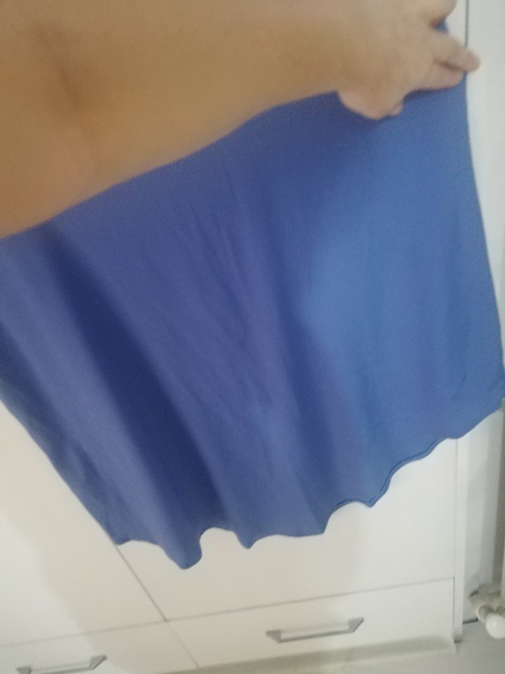 Mavi Salaş Uzun Kolsuz Elbise - Görsel 4