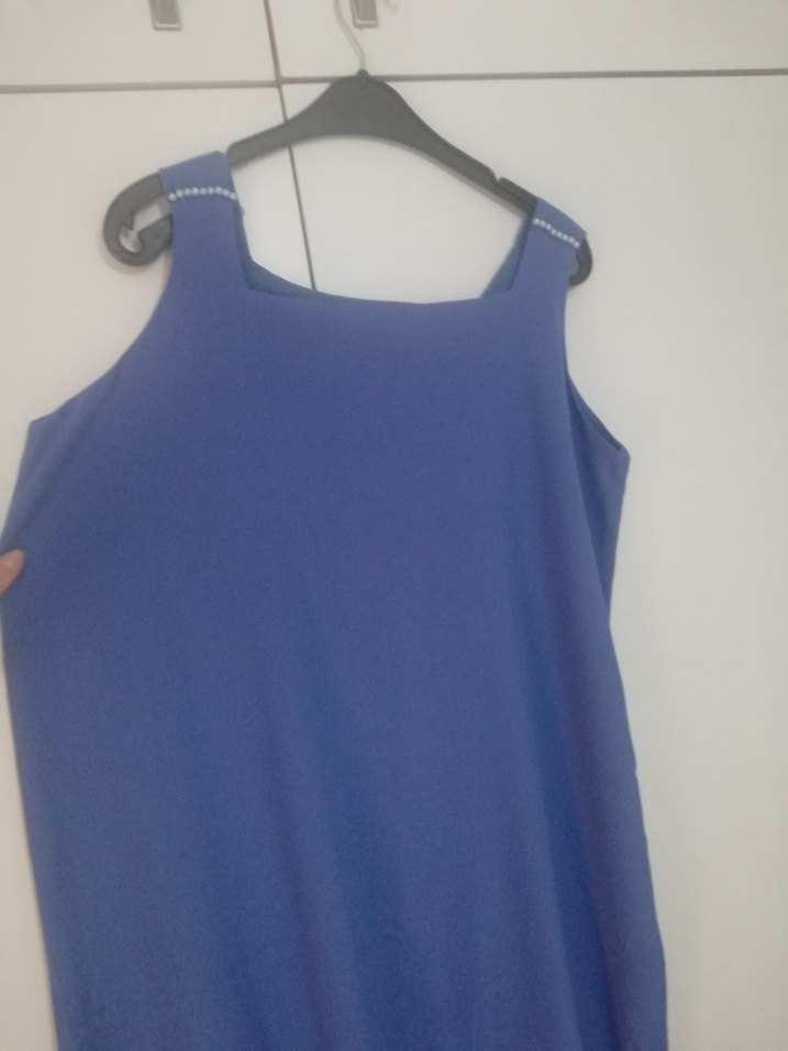 Mavi Salaş Uzun Kolsuz Elbise - Görsel 2