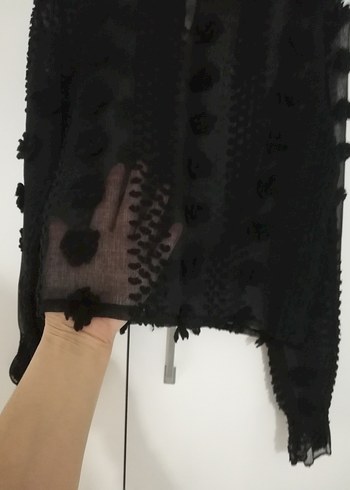 Siyah Tüylü Uzun Kollu Gotik Bluz - Görsel 2