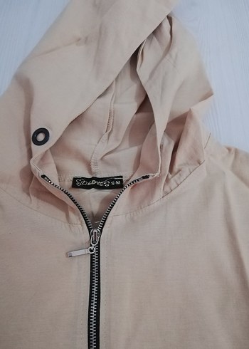 Bej Kapüşonlu Rahat Kesim Kadın tunik - Görsel 2