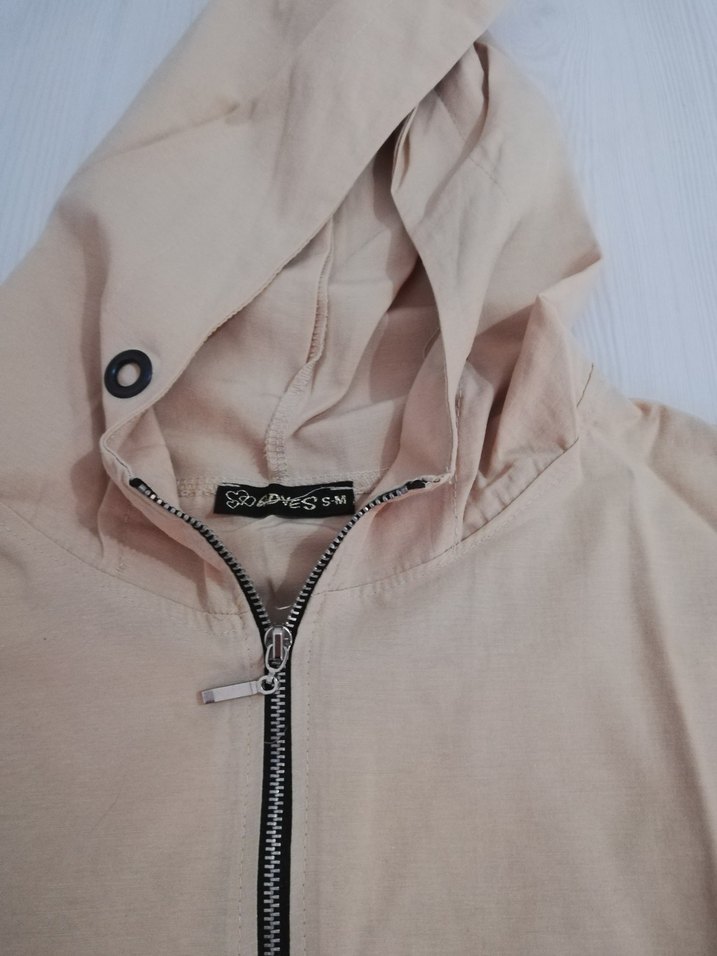 Bej Kapüşonlu Rahat Kesim Kadın tunik - Görsel 2