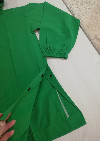 Kapüşonlu Yeşil tunik - Görsel 2