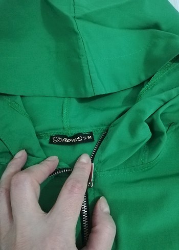 Kapüşonlu Yeşil tunik - Görsel 3