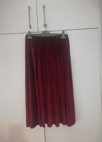 Bordo kiloş Uzun Kadın Etek - Görsel 2