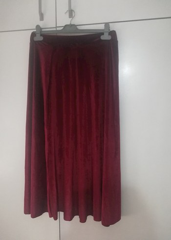 Bordo kiloş Uzun Kadın Etek - Görsel 3