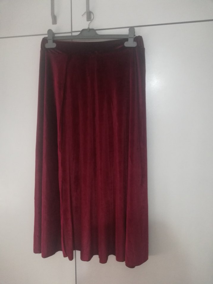 Bordo kiloş Uzun Kadın Etek - Görsel 3