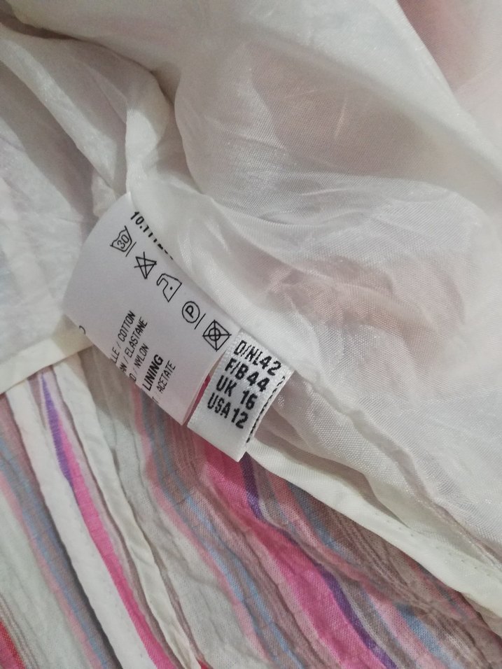 Pembe Çizgili Düğmeli Kadın ceket - Görsel 4