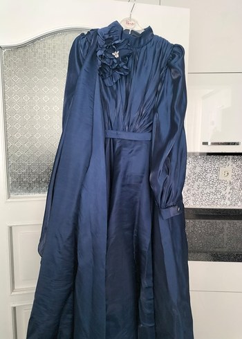 Parlak Mavi Uzun Drapeli Bohem Abiye - Görsel 5