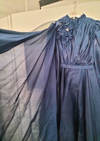 Parlak Mavi Uzun Drapeli Bohem Abiye - Görsel 6