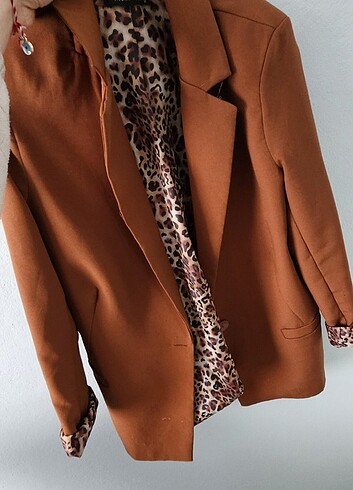 Trendyol & Milla Kahverengi astar detaylı regular blazer ceket 