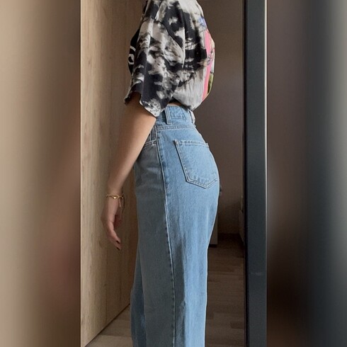 Diğer Açık mavi düz jean