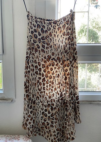 Bohem Leopar Desenli Kadın Uzun Etek