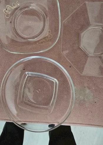 Bej Desensiz Cam çay Tabak 8 adet - Görsel 5