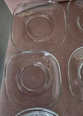 Bej Desensiz Cam çay Tabak 8 adet - Görsel 3