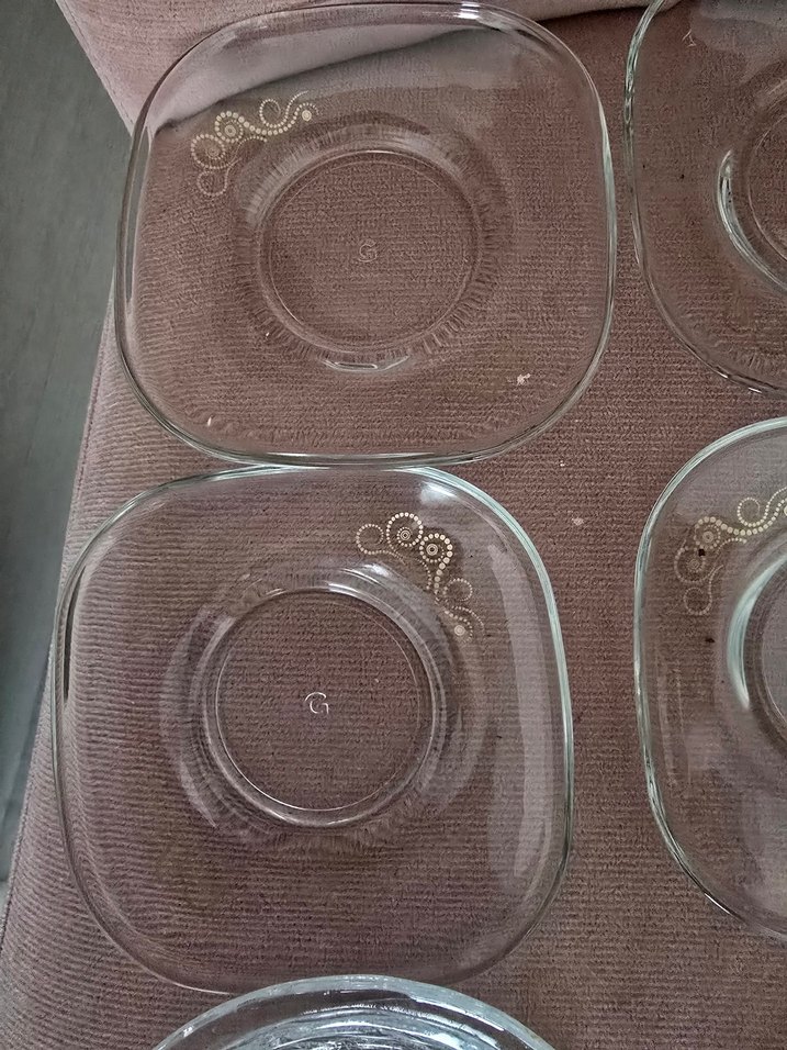 Bej Desensiz Cam çay Tabak 8 adet - Görsel 3