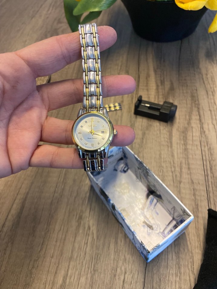 Kadın Parlak Sarı Vintage Bilek Saati - Görsel 4