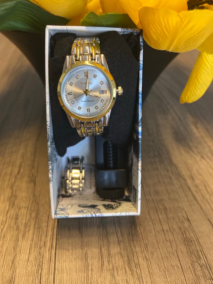 Kadın Parlak Sarı Vintage Bilek Saati - Görsel 5