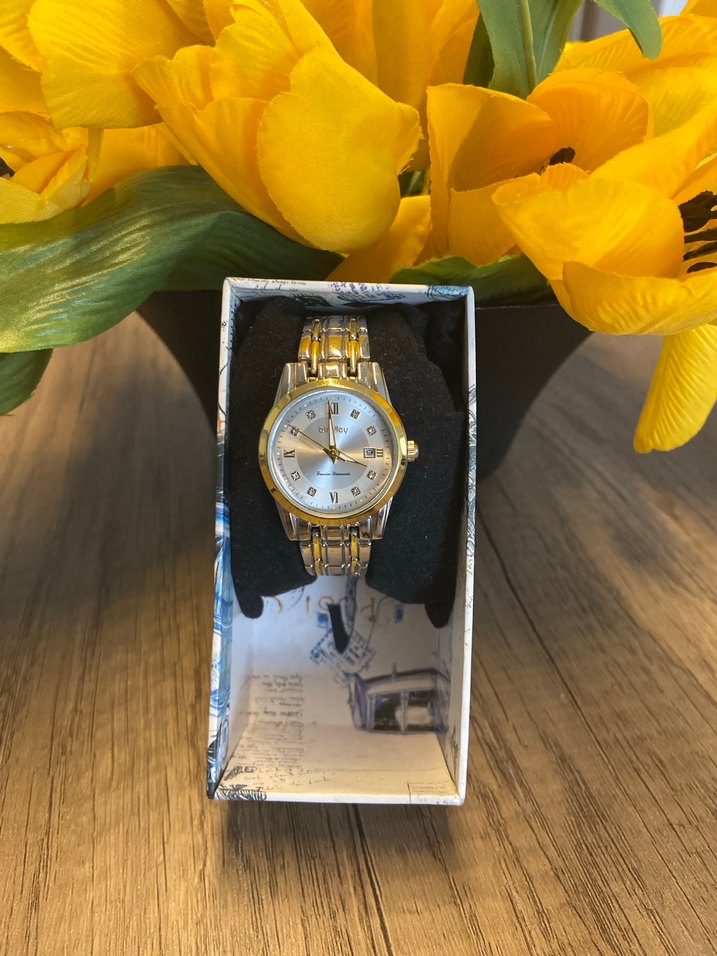 Kadın Parlak Sarı Vintage Bilek Saati - Görsel 2