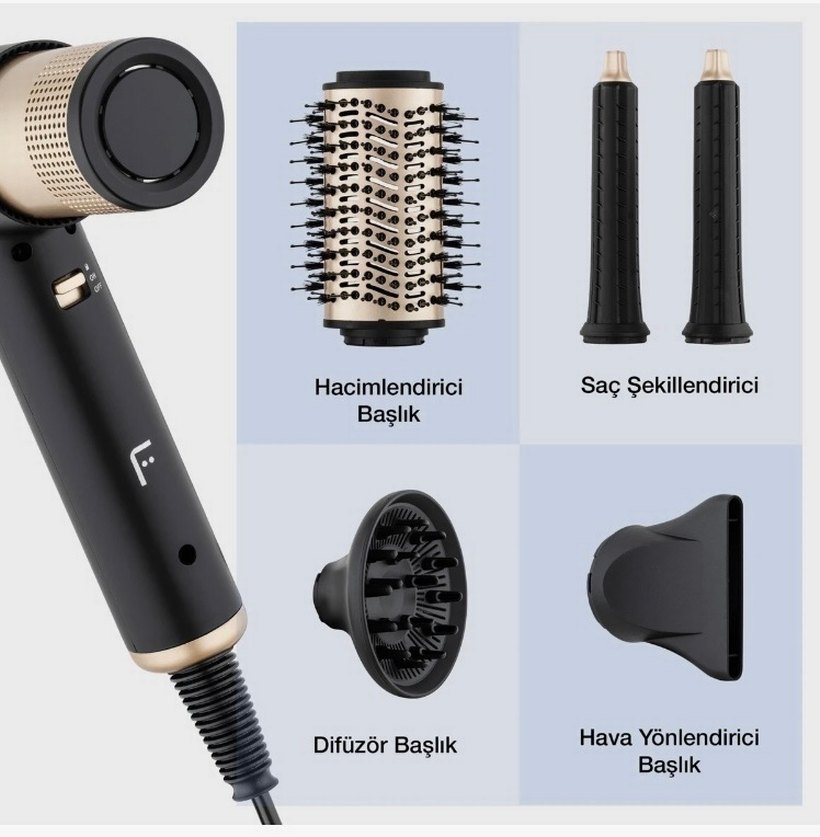 Fakir Airwav Altın Saç Şekillendirici Seti - Görsel 5