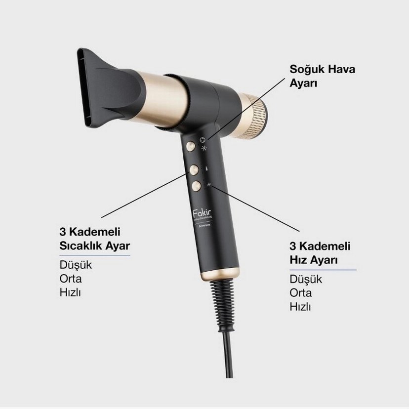 Fakir Airwav Altın Saç Şekillendirici Seti - Görsel 2