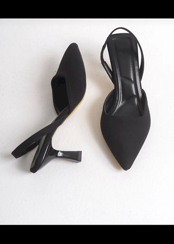 Siyah Stiletto Topuklu Ofis Ayakkabısı - Görsel 2