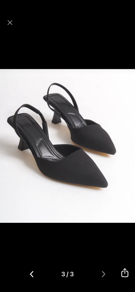 Siyah Stiletto Topuklu Ofis Ayakkabısı - Görsel 3